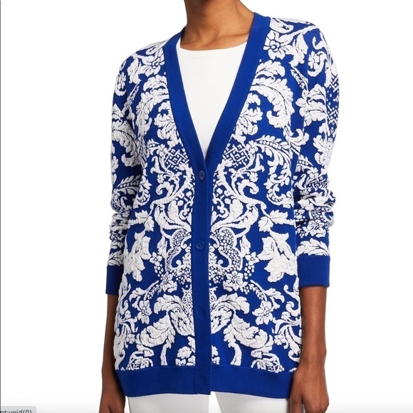 Alice + Olivia Sweaters - ALICE + OLIVIA Bradford Jacquard Grandpa Cardigan